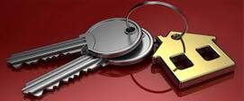 Keys on gold house key ring